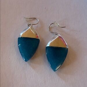Elegant Blue and Silver tone Earrings